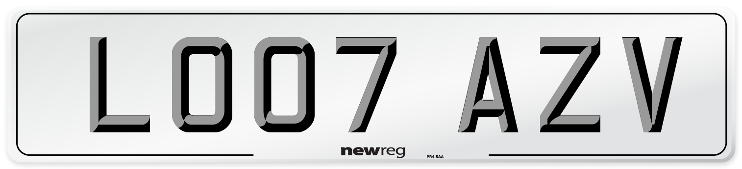 LO07 AZV Number Plate from New Reg